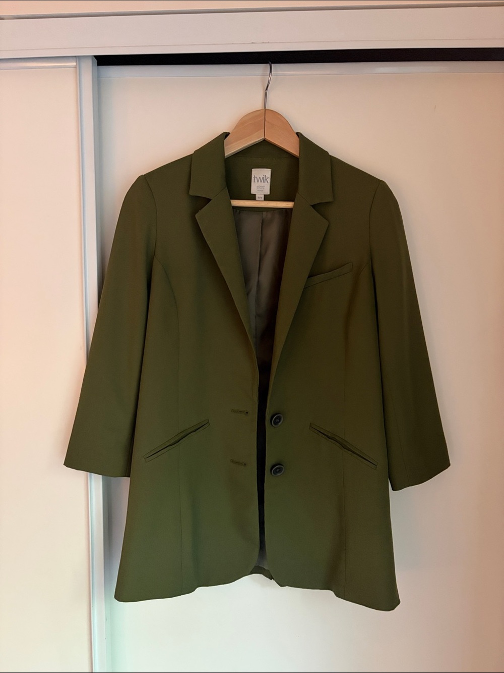twik Olive Green Tailored Blazer Jacket